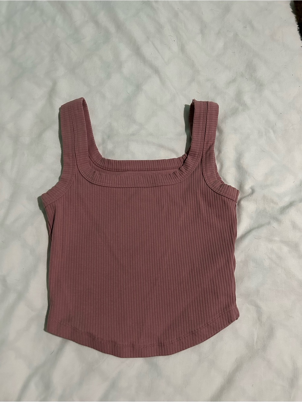 Madewell Ribbed Square-Neck Tank - Dusty Mauve